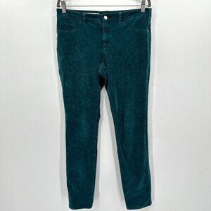Anthropologie Pilcro Green High-Rise Velvet Skinny Legging Stretch 31 Ankle Pant